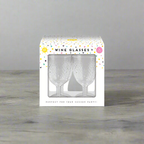 Summer Days Plastic Wine Glasses 4 Pack - EuroGiant