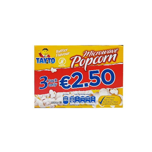 Tayto Microwave Popcorn Butter 3 Pack EuroGiant