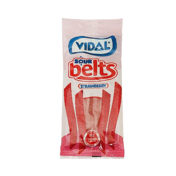 Vidal Sour Belts Strawberry 90g - EuroGiant