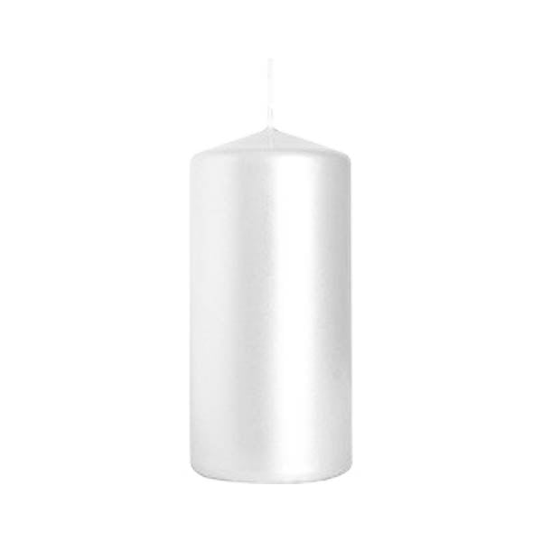 Bispol Pillar Candle White Pearl 15cm