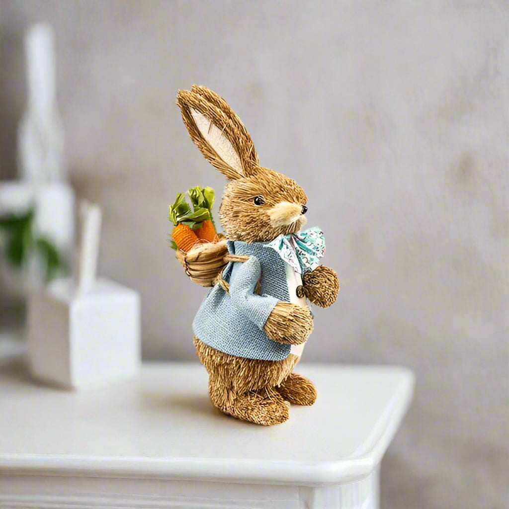 Straw Easter Bunny Gigurine 32.5cm