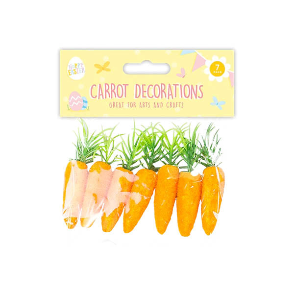 Easter Bonnet Carrot Decorations 7 Pack