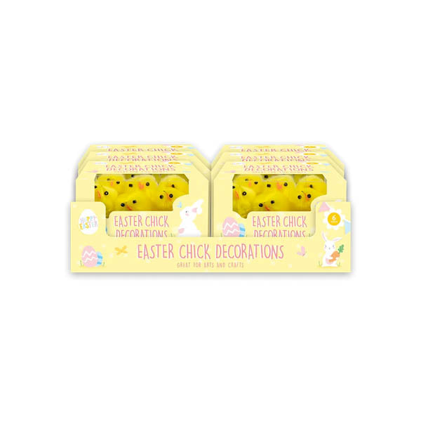 Easter Chick Decorations 4cm 6 Pack