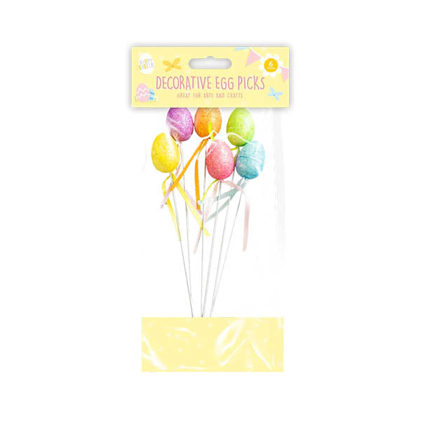 Easter Decorative Egg Picks 6 Pack