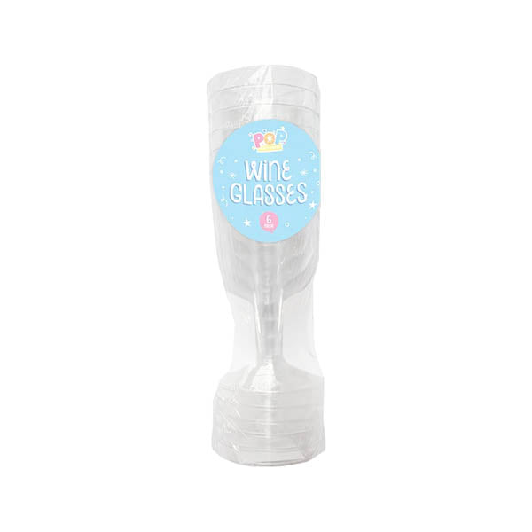 Disposable Plastic Wine Glasses 6 Pack
