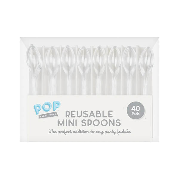 Pop Party Reusable Mini Spoons 40 Pack