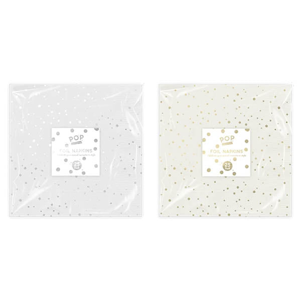 Pop Party Metallic Foil Napkins 25 Pack
