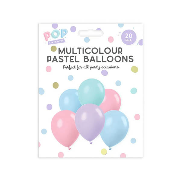 Pop Party Multicolour Pastel Balloons 20
