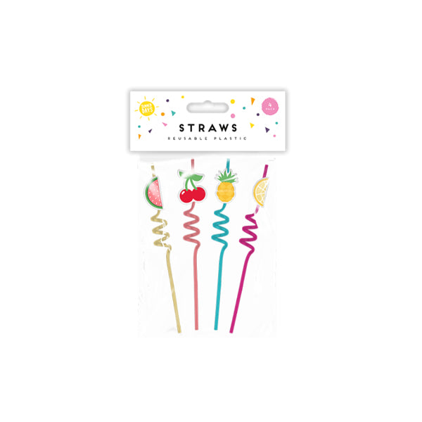 Summer Days Reusable Straws 4 Pack