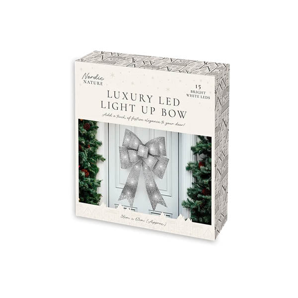 Luxury Led Light Up Bow Silver