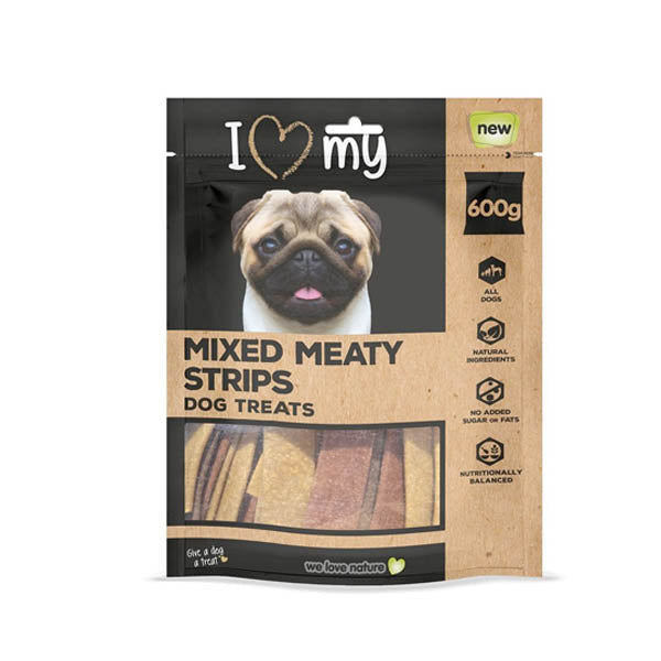 I Love My Dog Mixed Meaty Strips 600g