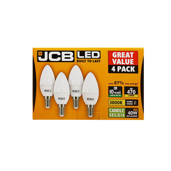 Jcb Led Candle Bulb Se E14 6W W/w 4 Pack