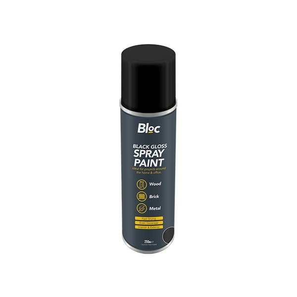 Bloc Spray Paint Black Gloss 250ml