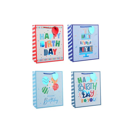 Boys Foiled Birthday Gift Bag 30x42x12cm - EuroGiant