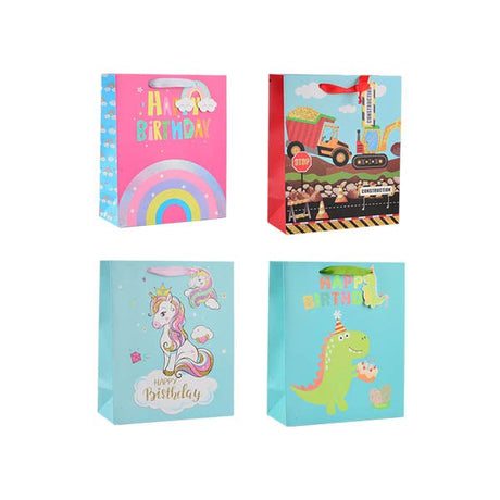 Childrens Glitter Large Gift Bag 30x42cm - EuroGiant