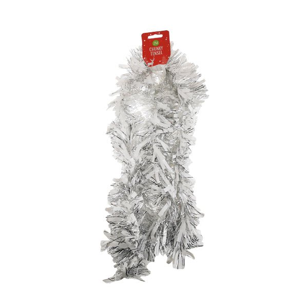 Chunky Tinsel White & Silver 2M - EuroGiant