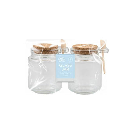 C&m Cork Top Glass Jar With Spoon 2 Pk - EuroGiant