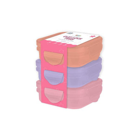 C&m Kids Clip Lock Tubs Pink 3 Pack - EuroGiant