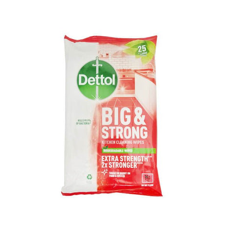 Dettol Big & Strong Bio Wipes Citrus 25s - EuroGiant