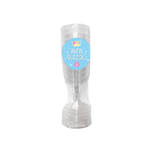 Disposable Plastic Wine Glasses 6 Pack - EuroGiant