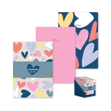 Edge A6 Notebook Hearts 3 Pack - EuroGiant