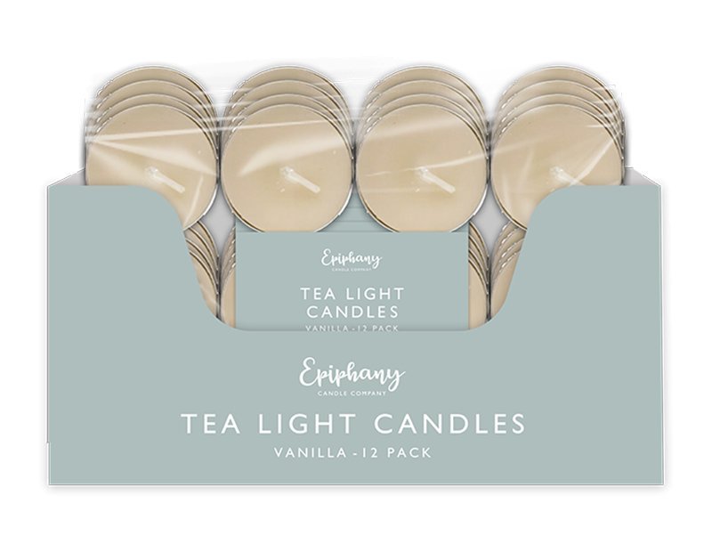 Epiphany Vanilla Tea Light Candles 12 Pk - EuroGiant