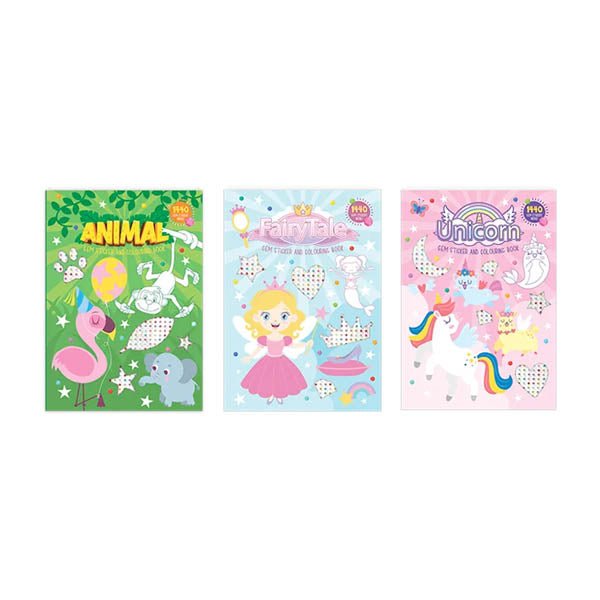 Fairytale Gem Sticker & Colouring Book - EuroGiant
