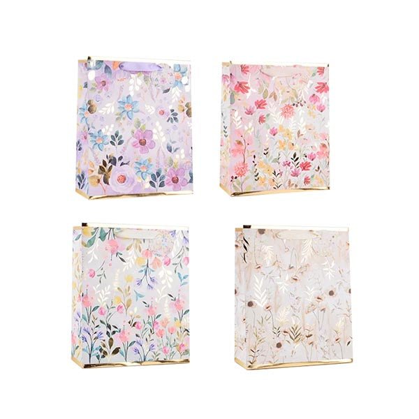 Foiled Floral Large Gift Bag 30x42x12cm - EuroGiant