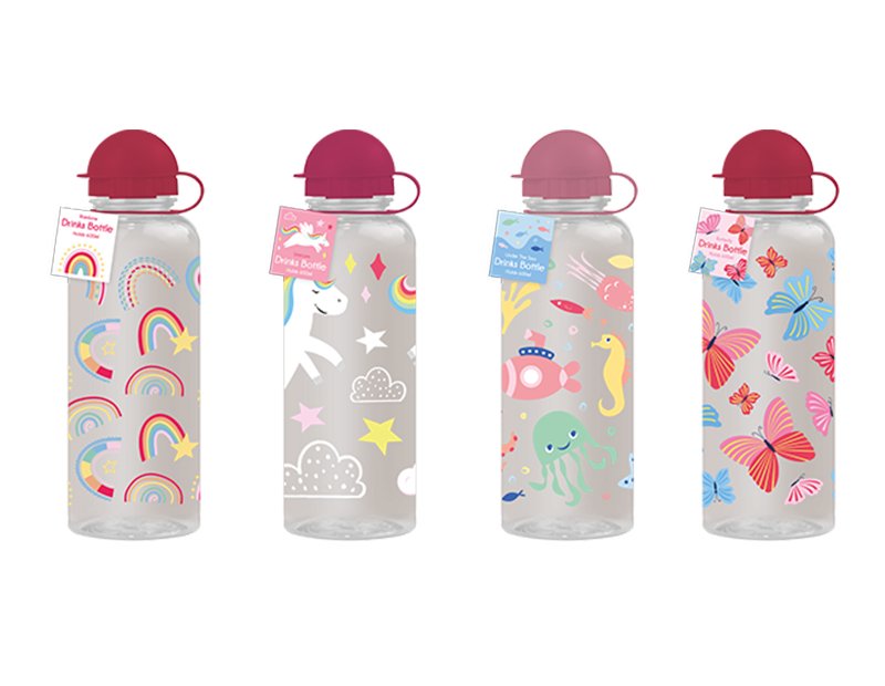 Girls Printed Drinks Bottle 600ml - EuroGiant