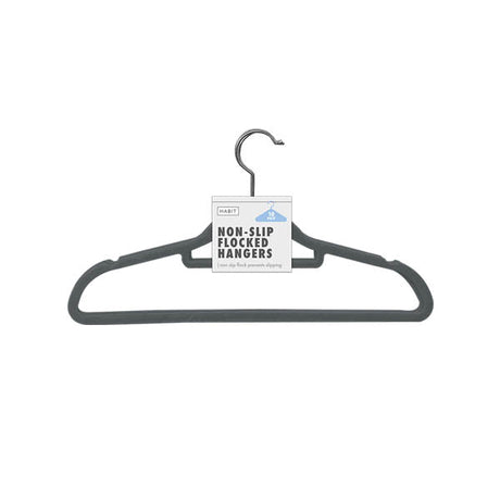 Habit Non Slip Flocked Hangers 10 Pack - EuroGiant