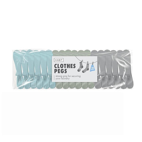 Habit Strong Grip Clothes Pegs 18 Pack - EuroGiant