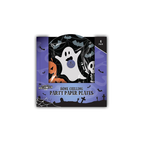 HALLOWEEN PAPER PLATES 22.5cm 8 PACK - EuroGiant