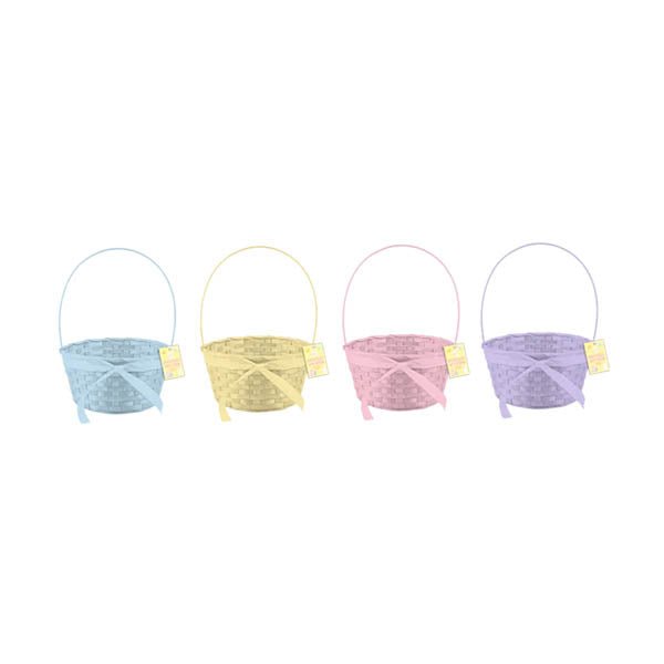 Happy Easter Woven Basket With Ribbon - EuroGiant