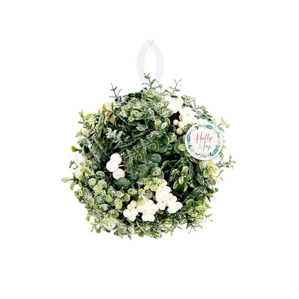 Holly & Ivy Frosted Topiary Ball - EuroGiant