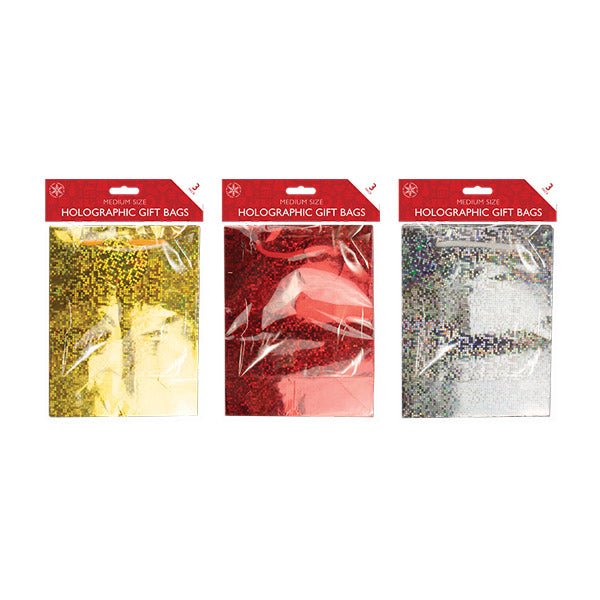 Holographic Medium Gift Bags 3 Pack - EuroGiant