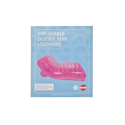 Hoot Inflatable pink Glitter Sun Lounger - EuroGiant