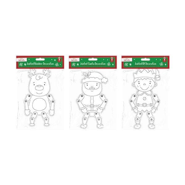 Kids Crafts Jointed Santa Decoration 4 P - EuroGiant