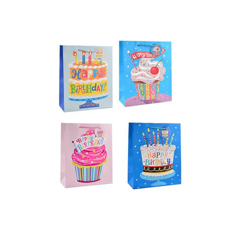 Kids Foiled Birthday Cake Gift Bag Mediu - EuroGiant