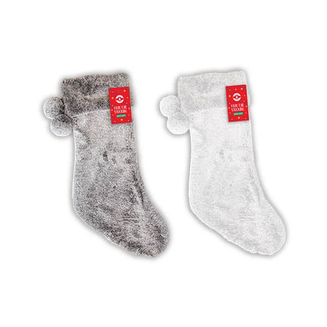 North Pole Faux Fur Stocking 55x20cm - EuroGiant