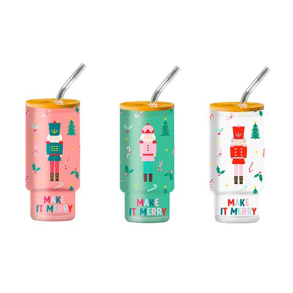 Nutcracker Glass Drinking Cup & Straw - EuroGiant