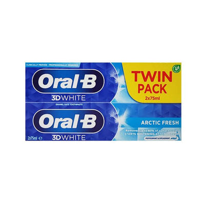 Oral B 3D White 75ml Twin Pack - EuroGiant