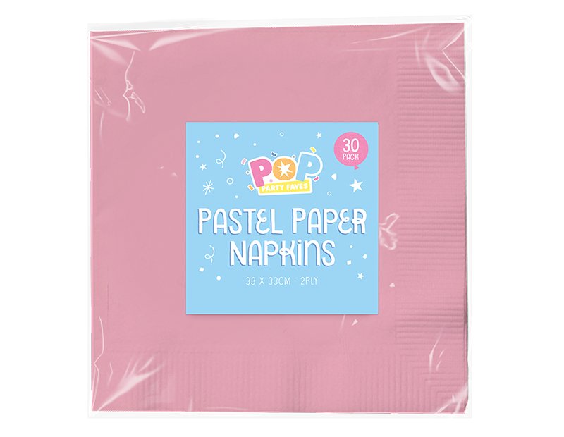 Pastel Paper Napkins 30 Pack - EuroGiant