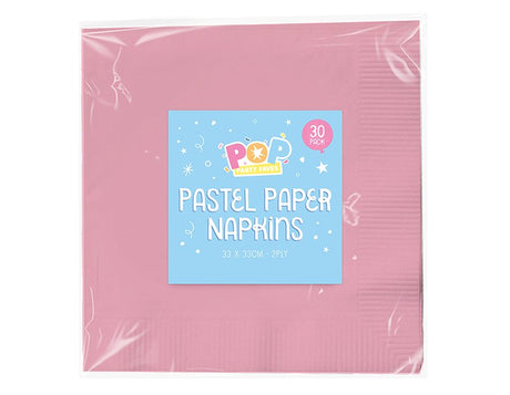 Pastel Paper Napkins 30 Pack - EuroGiant