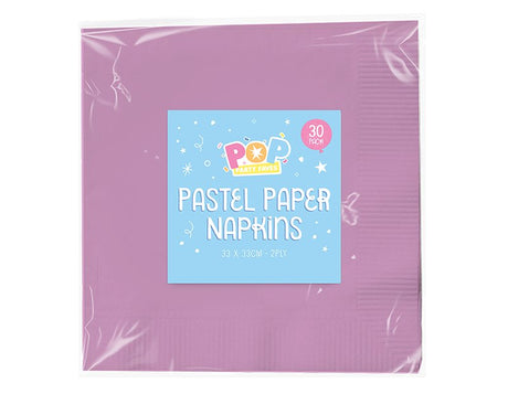 Pastel Paper Napkins 30 Pack - EuroGiant