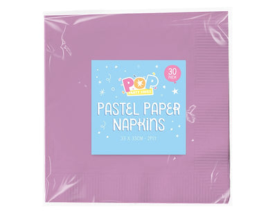 Pastel Paper Napkins 30 Pack - EuroGiant