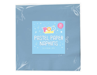 Pastel Paper Napkins 30 Pack - EuroGiant
