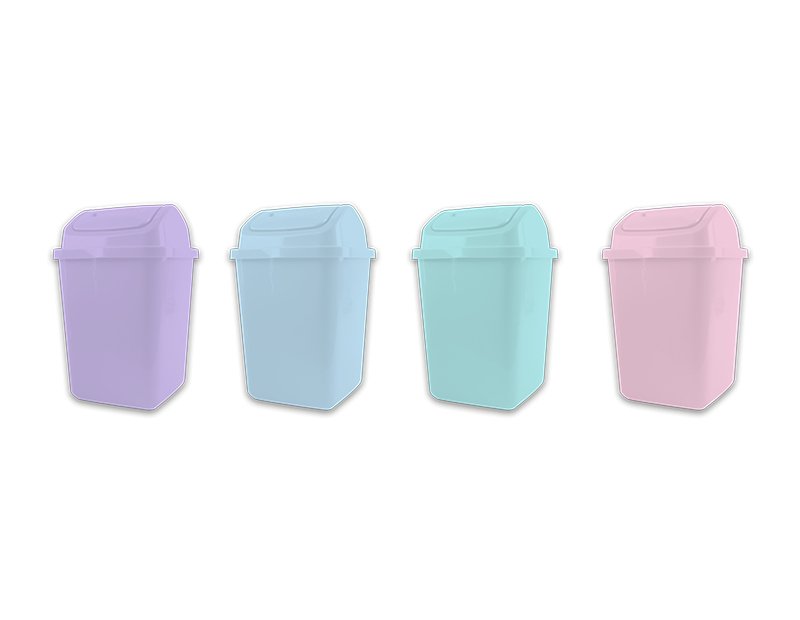 Pastel Plastic Swing Top Bin - EuroGiant