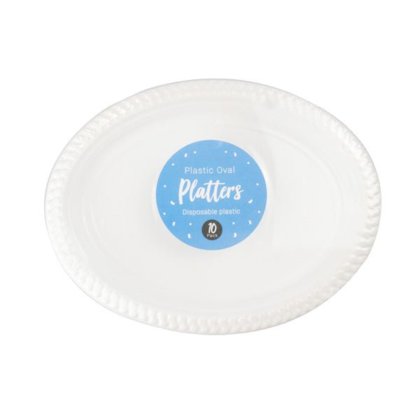 Plastic Oval Platters 10 Pack - EuroGiant