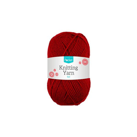 Pocket Knitting Yarn Red 75g - EuroGiant