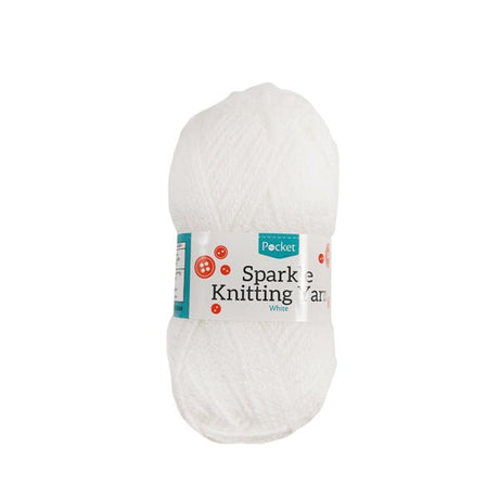 Pocket Sparkle Knitting Yarn White - EuroGiant